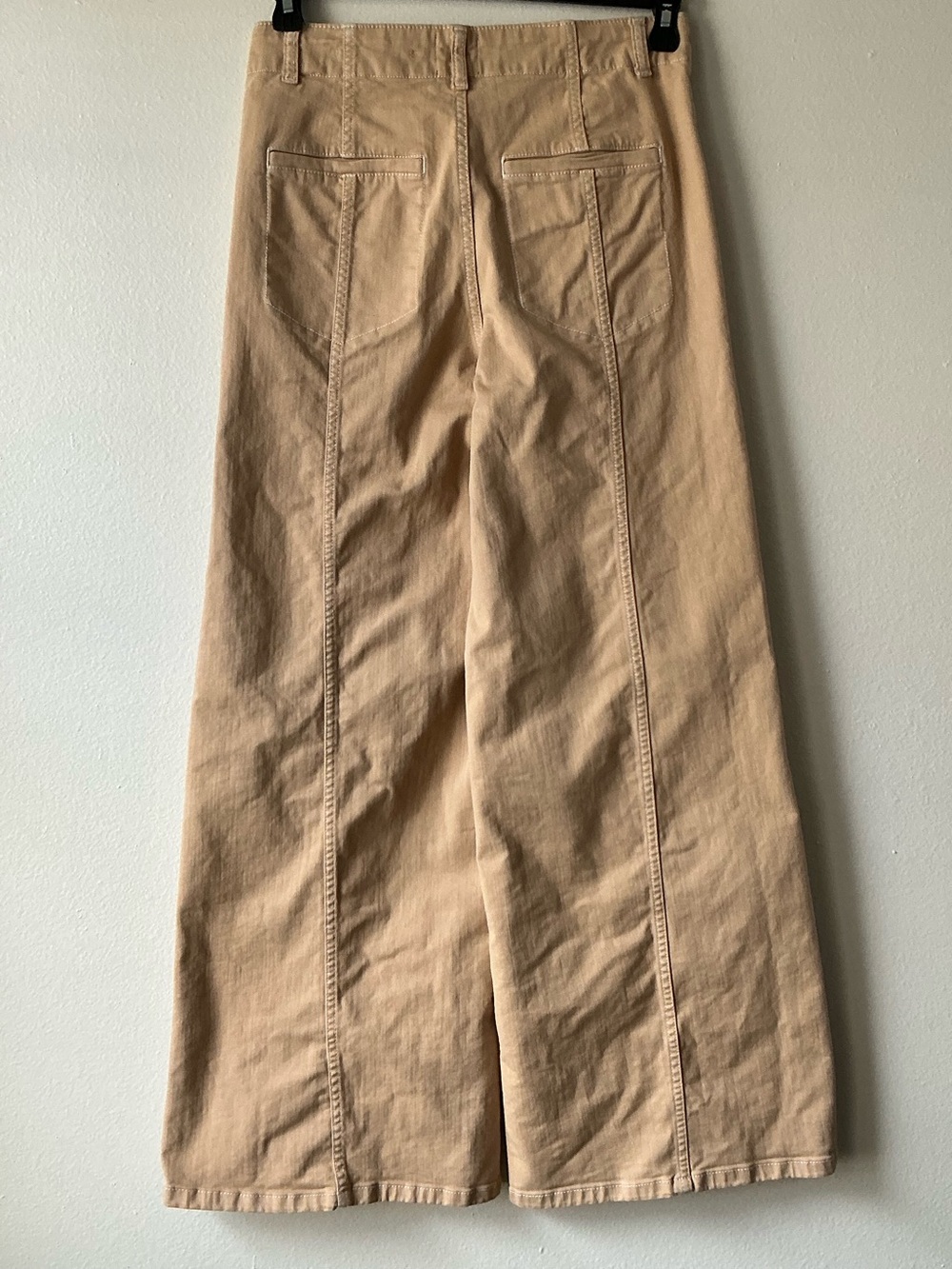 Maeve by Anthropologie Wide Leg Crop Seamed Pants Khaki Tan Size 29 - Picture 3 of 12